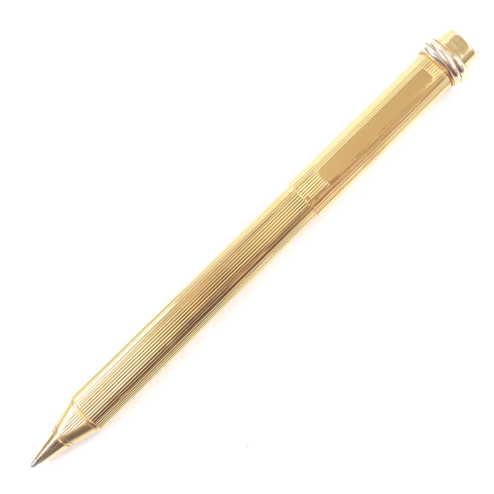 

Cartier Ballpoint pen Trinity Stripe Pattern Cap Style gold mens Used