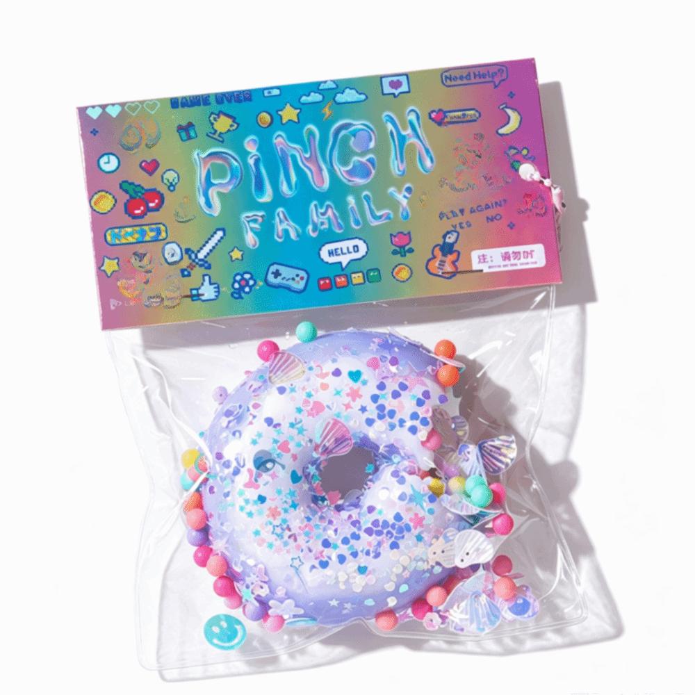 Slow Rebound Cake Squeeze Toys Soft Sticky Doughnut Squishy Toy Doughnut Fidget Toy Desktop