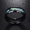 8mm Gehämmert Edelstahlringe Für Männer Eingelegt Koa-Holz Abalone-Schale Ringe Herren Verlobung Hochzeit Schmuck