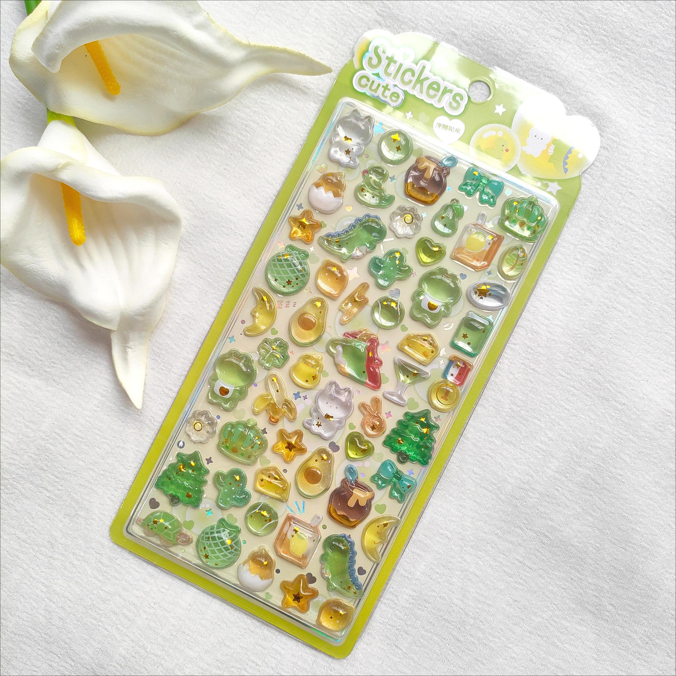 

Cute Cartoon Dreamy Rabbit Crystal Embossed Foam Stickers Kids Journal Decor School Reward Gift Prize Supplies 3D DIY for Kid Friendly Entertaining