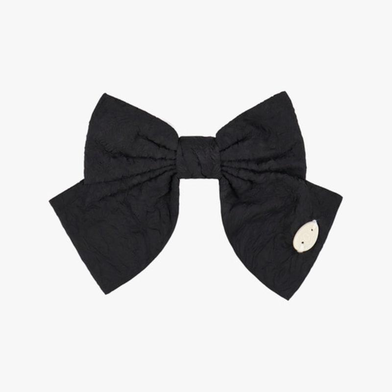 PINK PINEAPPLE WRINKLE RIBBON HAIRPIN_BLACK