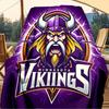 1pc Vikings, Minnesota, Helmet Digital Printed Flannel Blanket, Super Soft Plush Fleece Bed Cover, Multipurpose Four Season Blanket for Sofa
