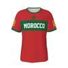 Men Morocco Football T-shirt 3D Print Flag Graphic Street Sports Short Sleeve T Shirts Summer Casual Loose Fashion Stripe Tees