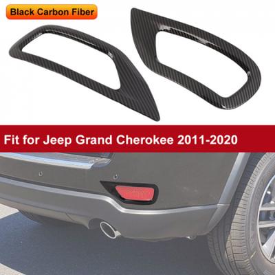 Carbon Fiber Rear Fog Light Tail Lamp Bezel Covers For Jeep Grand Cherokee 2011+