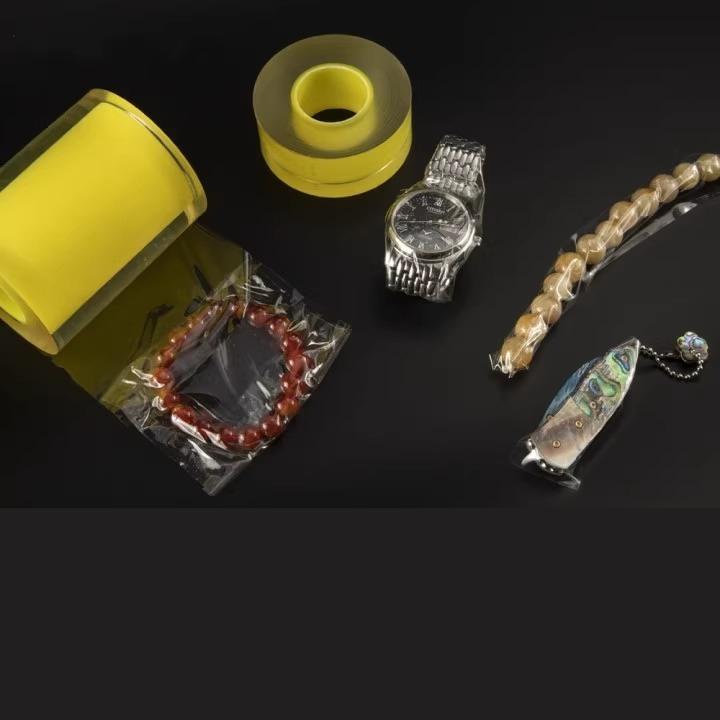 Goldenes Armband Schutzfolie Kollisionsschutz Abdeckung Schmuckringe Schmuck Statische Elektrizität PE Adsorptionsfolie Transparenter Wickelring