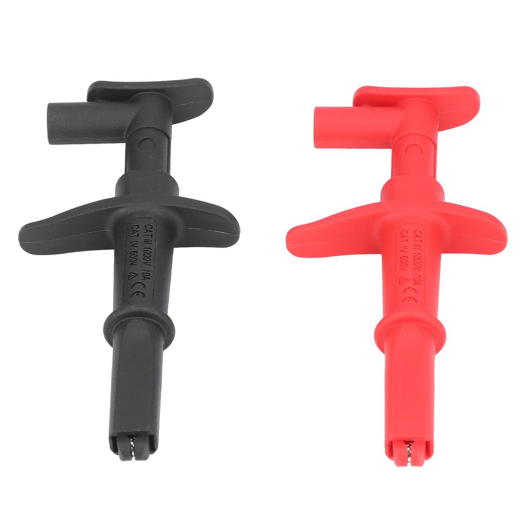 1 Paar Prüfhakenklemmen Krokodilklemmen Rot Schwarz Zubehörset Kit für Elektronische Tests