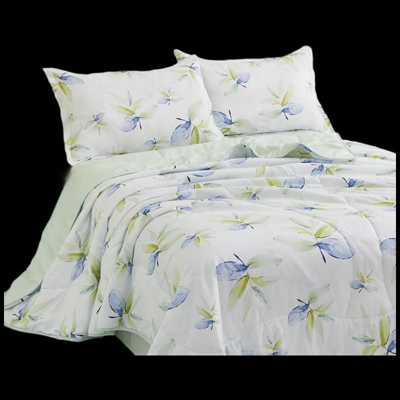 Hengyuanxiang Elegant Leaf Green Class A Antibacterial Soft Summer Quilt