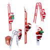 Climbing Ladder Santa Ornament With Music Battery Powered Climbing Up Down Moving Figure Christmas Decoration For Party Home Wall Tree