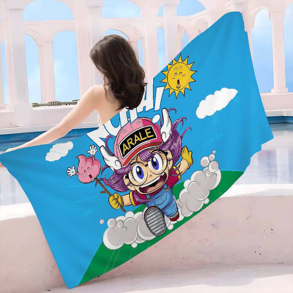 Dr Slump Anmie A-Aralees Bath Towel Microfiber Soft Water Absorbing Breathable For Girl Kids Decorative Cartoon Beach Towel