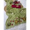 Saree Crunchy Chiffon With Gota Paty Work & Butta Moti Work With All Over Aarco