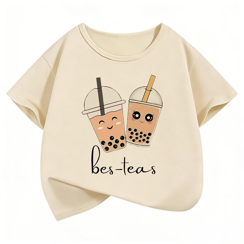 

Kawaii Tea Design Cartoon T Shirts Short Sleeve Kids Children s T-shirt Boys Girls Summer Spring Casual 140