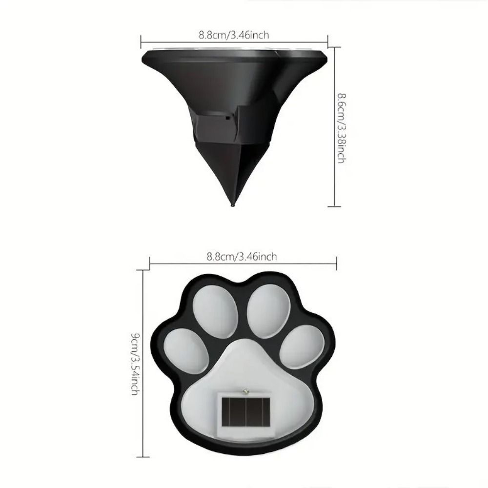 4Pcs Solar Powered Dog Cat Animal Paw Print Light Energy Saving Path Lawn Lamp  Summer Camping