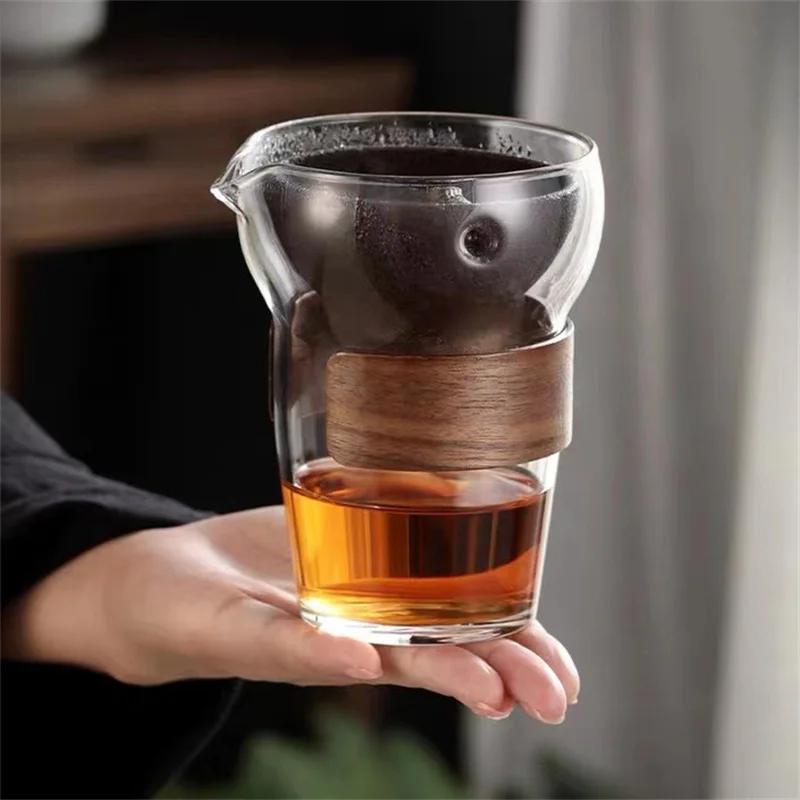 Zet Citrus Thee Anti-Brandwonden Glas Fair Cup Met Filter Thee Water Scheiding Theekan Chahai Kung Fu Thee Set Accessoires