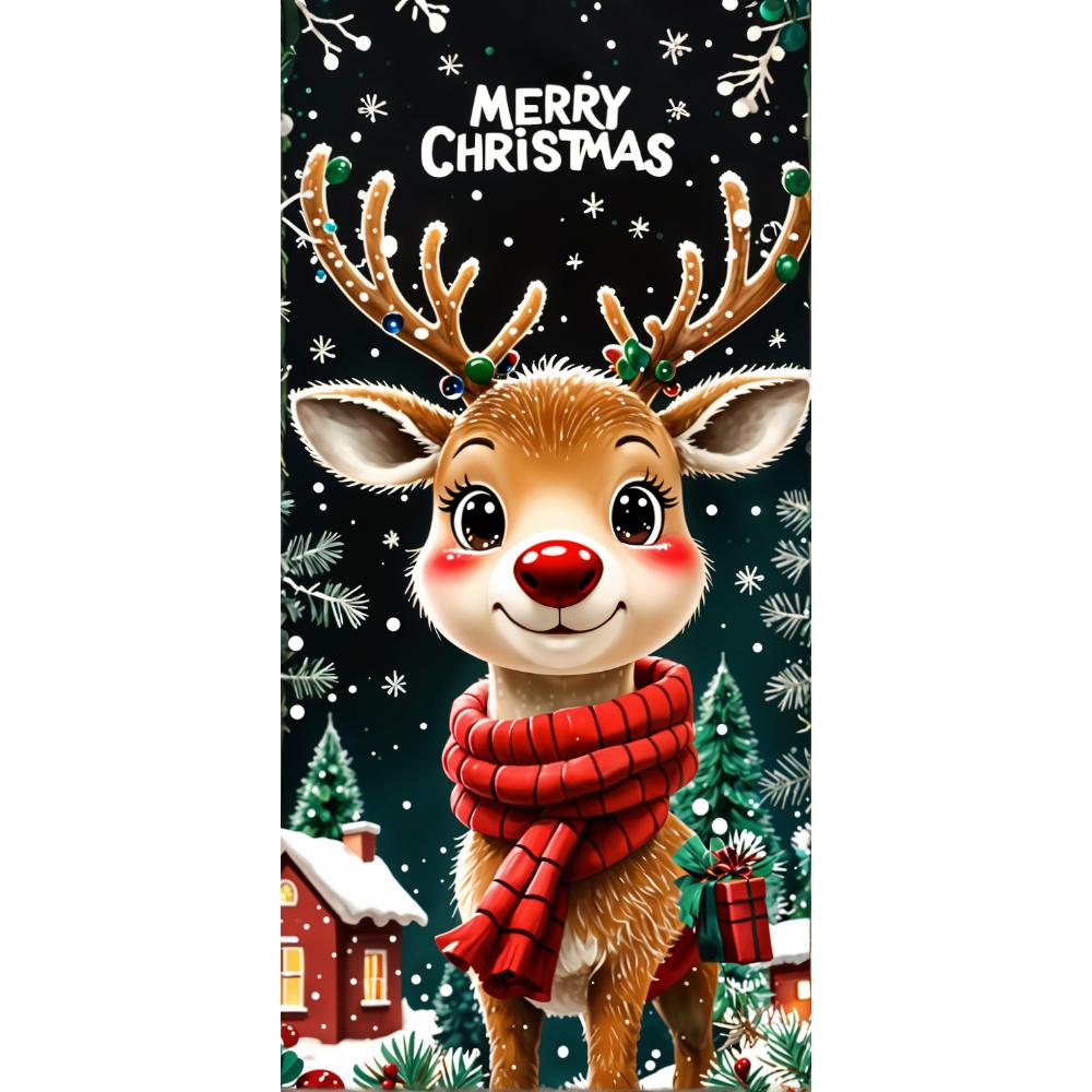 

Cartoon Snowman Elk Linings For Christmas Doors Kids Room Door Cover Banner Indoor Outdoor Porch Large Decoration New Year Decor