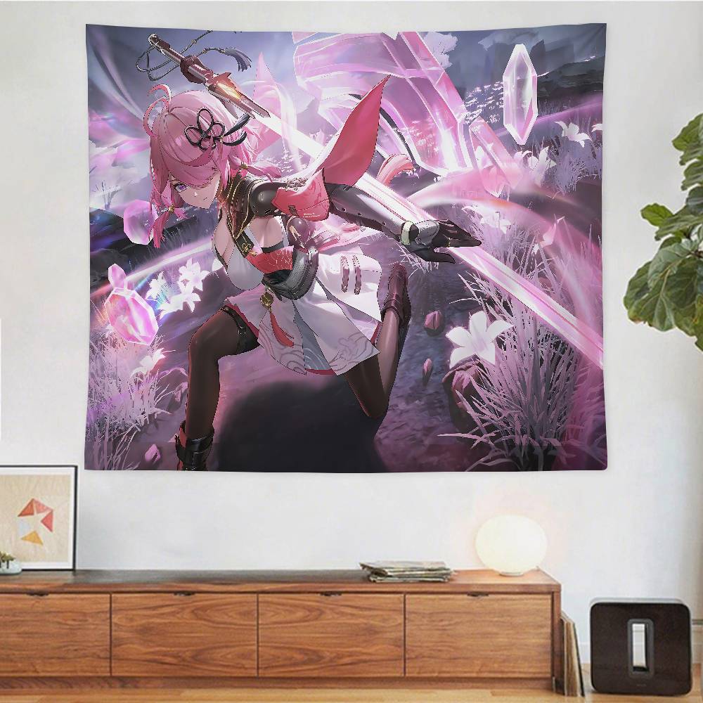 GWutheringI TWaves Changli Tapestry Wall Hanging Tapestry Art Deco Style Blanket Curtain Home Bedroom Living Room Decoration