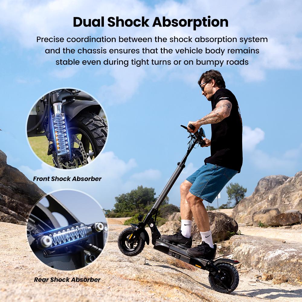 iScooter Electric Scooter 45km/h Max Speed 1000W Motor 14Ah 10 Inch Off Road Tire With Suspension Escooters