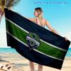 1PC Seattle Sounders Fc Crest Beach Towel, Microfiber Beach Towel, Perfect For Pool, Beach, Travel, Home Decor Beach Party Fan Gifts