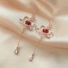 ZAKOL New Elegant Geometric Heart Crystal Long Drop Earrings For Women Cute Delicate Zircon Party Pendientes Zircon
