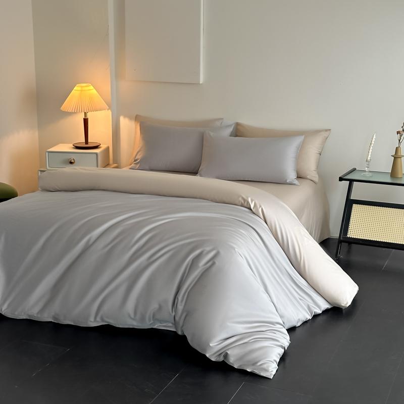 

3-4Pcs Duvet Cover Set 100%Cotton Luxury Long-staple Cotton Bedding Set Friendly Skin Quilt Cover Pillowcase 150x200cm 3pcs&set