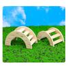 Hamster Solid Wood House Nest Hideout Toys Wooden Bridge For Golden Bear Squirrel Pig Parrot Hedgehog Cage Accessories