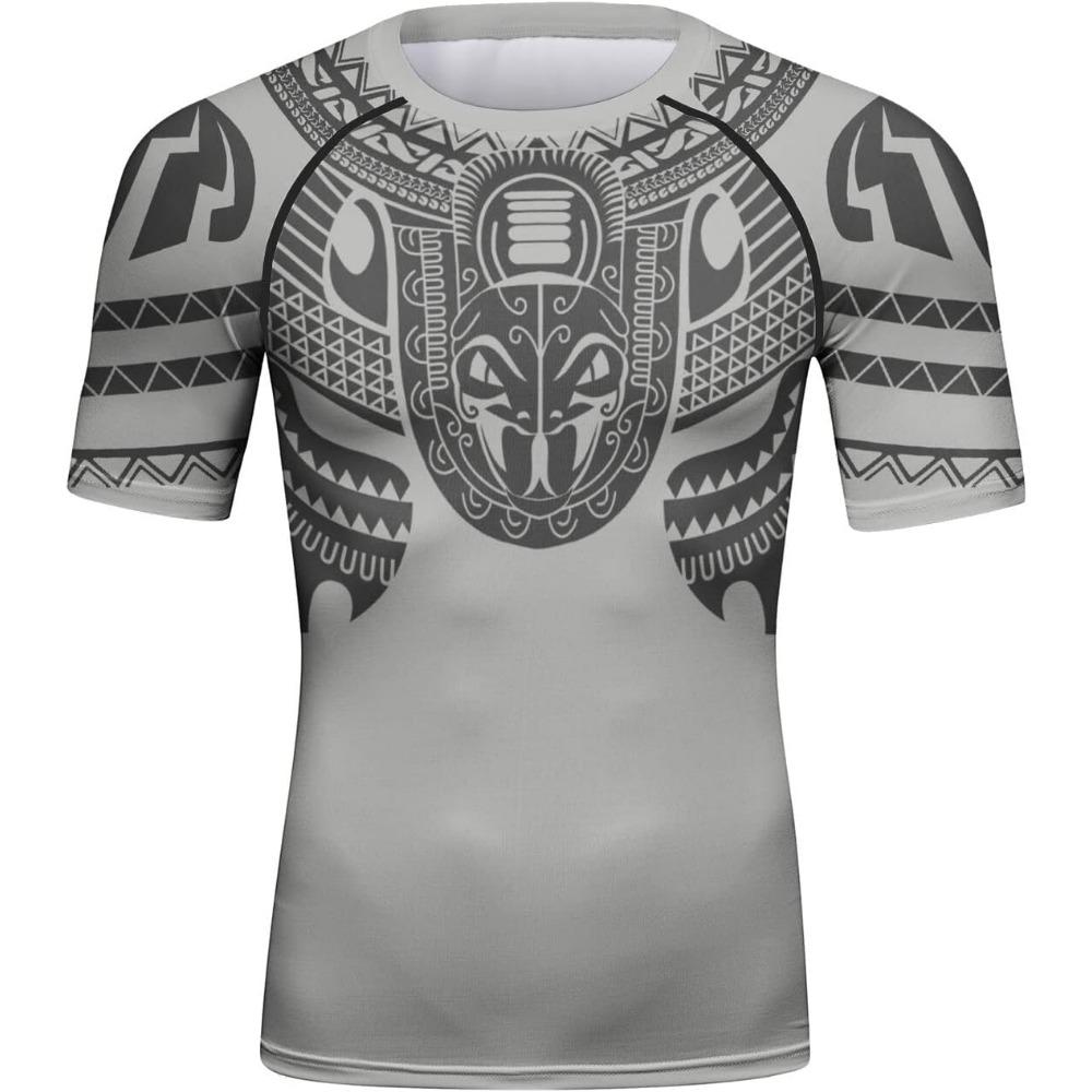 Red Plume Mens 3D Digital Printing Short Sleeve T-Shirt Outdoor Running Yoga Fitness Tight Shirt for Men