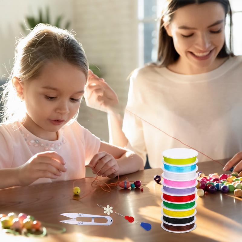 Stretchy Bracelet String 1.0mm Bead Bracelet String Round Friendship Bracelet Cord Bracelet Making String 10 Rolls For Jewelry