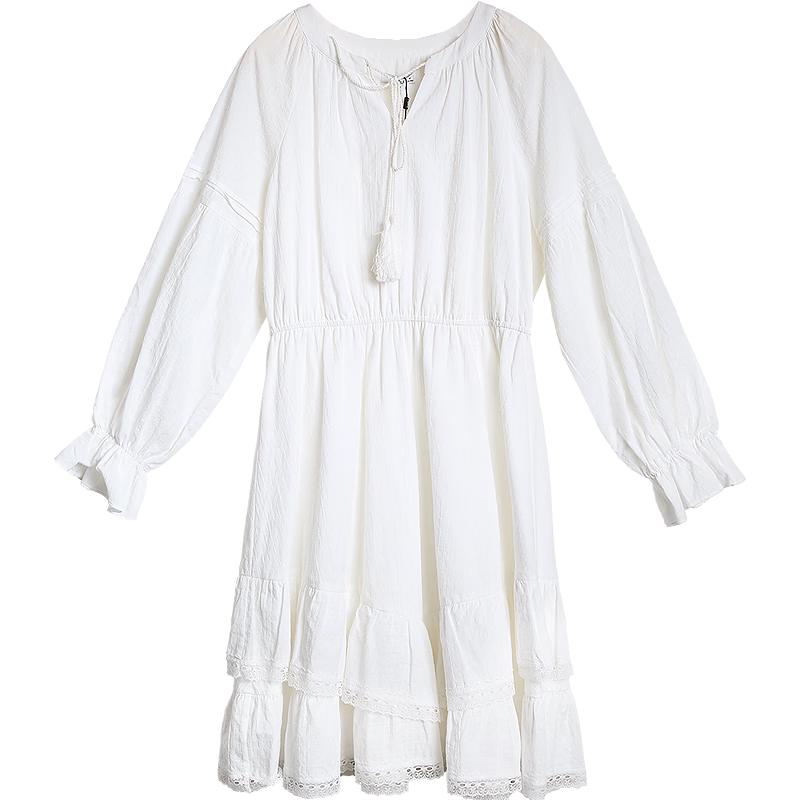 

Betu Women s Lace Spliced Ruffle Hem A-line Dress S