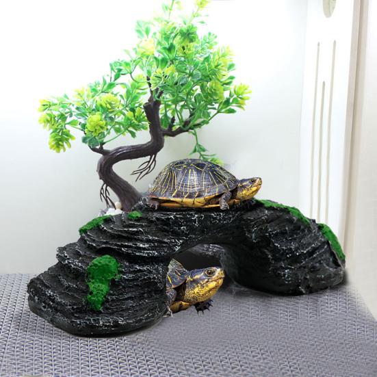 

Улучшить атмосферу Аквариум Орнамент Черепаха Отдых Платформа Безопасная Рыба Укрытие Укрытие Мост Украшение