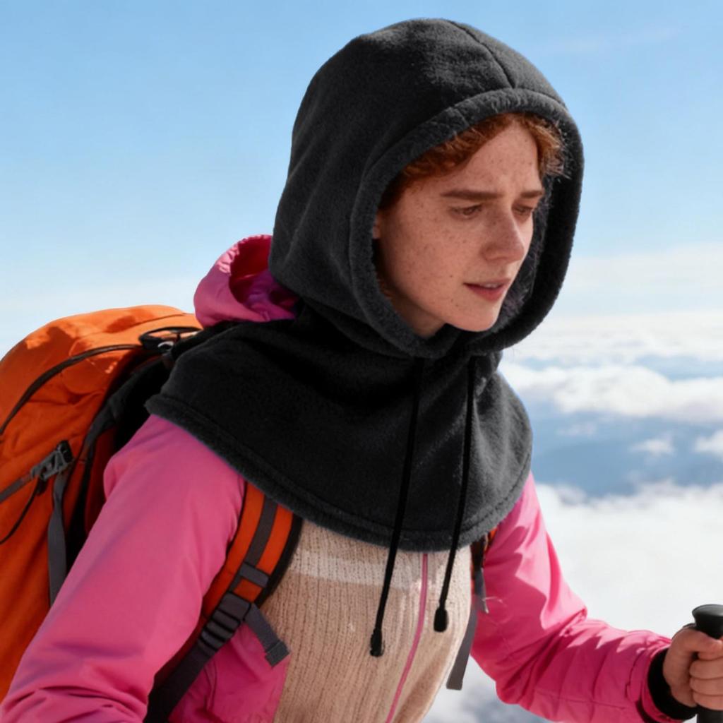 Cycling Face Cover Fleece Warm Neck Warmer Thickened Thermal Neck Hood Hat For Women Runners Cyclists Camping Cycling