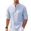 Men's Shirt Long-sleeved Stand-up Collar Open Button Pineapple Plaid Shirt Men's Casual Shirt Top