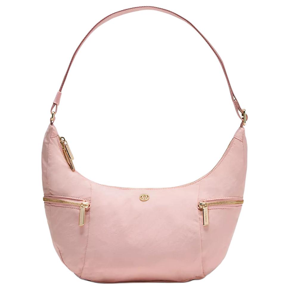 Lululemon Slouchy Sling 6L Simple Lightweight Versatile Nylon Shoulder Bag Women bags Misty-Pink Gold-Hardware LU9DEXS-069959 Mist Pink & Gold Metal