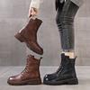 Casual leather women's boots thick-soled Martin boots women's 2025 autumn and winter women's shoes versatile British style short boots