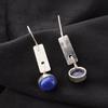 Lapis Lazuli Gemstone 925 Stamped Silver Women's Jewelry Handmade Earrings 1.9" EE-168-25
