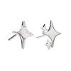 Asymmetrical Four-Pointed Star Stud Earrings for Women - 2026 Trendy Korean Cold Style