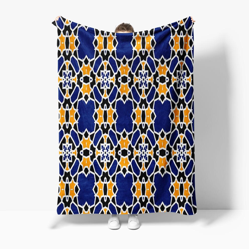 

Luxurious Velvet Moroccan Style Rug Geometric Pattern Blanket Decorative Throw Sofa Bed Cover Cushion Home Decor 75x100cm