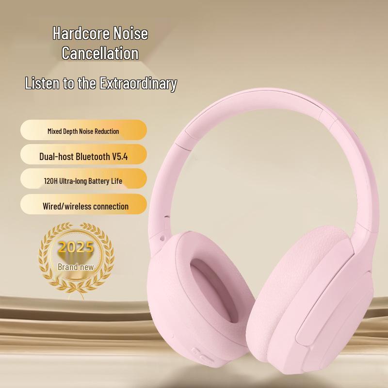 

New B29 Over-Ear Wireless Bluetooth Headphones with Active Noise Cancelling, Long Battery Life, and High-Quality Sound Standard Cotton рожевий