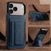 EUCAGR Luxury PU Leather Stand Phone Case For iPhone 17/16/15/14/13/12/11 Pro Max Cord Slot Holder Cover For iPhone 17 Pro Max