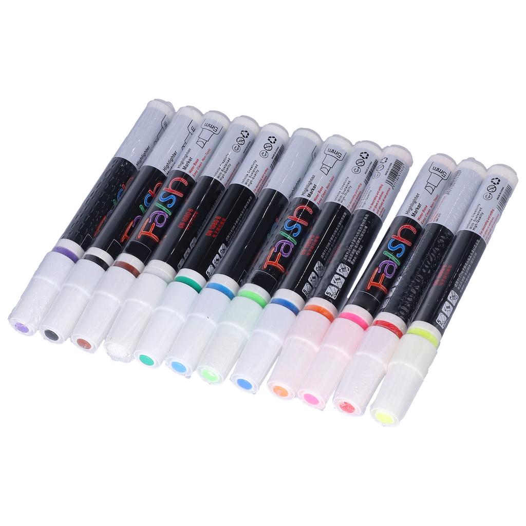 12pcs Highlighters Erasable Bright Color Smooth Watercolor Markers for Electronic Screen Painting Graffiti