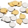 10pcs Stainless Steel Gold Color Round End Charms Pendants for DIY Bracelet Necklace Earring Extension Chain Jewelry Making DIY