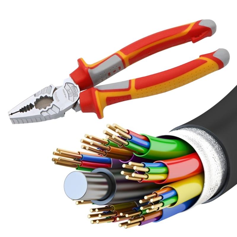 Professional 190mm Multipurpose Eccentric Pliers Tool Hardened Steel Construction Enhances Wire Cutting Performances