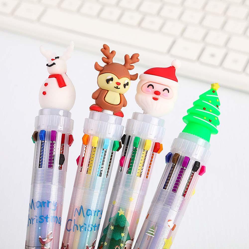 Snowman Santa Claus Writing Supplies Oil Pen Xmas Ball Pen Christmas Ballpoint Stationery