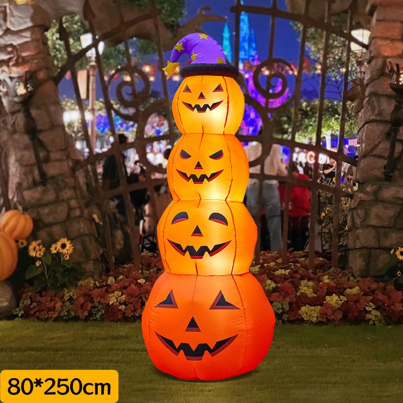 Lanterna Zucca Fantasma Gonfiabile per Decorazioni di Halloween Indoor/Outdoor