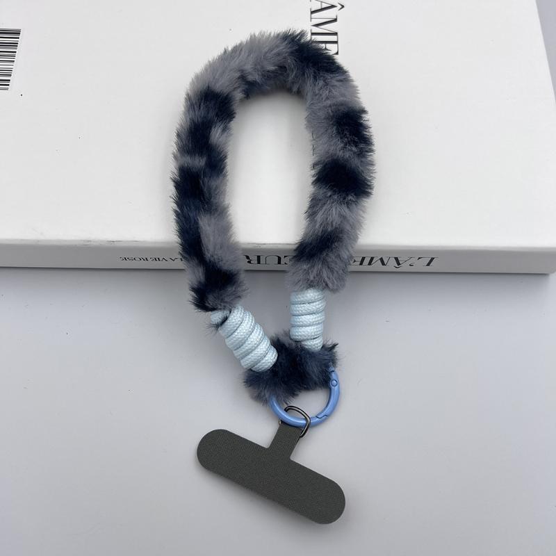 Plush Phone Lanyard Short Multi-Colored Wrist Rope Creative Keychain To Prevent Rope Loss Phone Case Lanyard