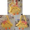Small Plush Yellow Duck Handbag With Ruffled Bow For Daily Fashion And Casual Use