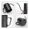 304 Stainless Steel Gooseneck Coffee Kettle with Wood Handle for Home and Outdoor Drip Brewing.