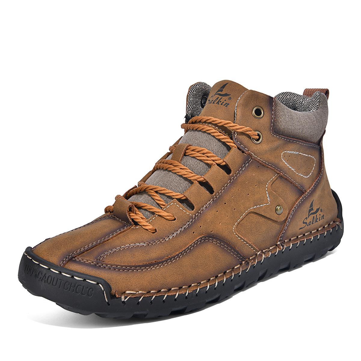 

Men s Shoes Classical Vintage Soft Skin-friendly Feeling Frosted Genuine Leather Business Ankle Boots Handmade Casual Boots 38