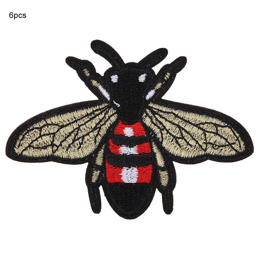 6Pcs Cute Bee Shape Embroidery Patches Sewing Decoration Patch DIY Clothes Applique