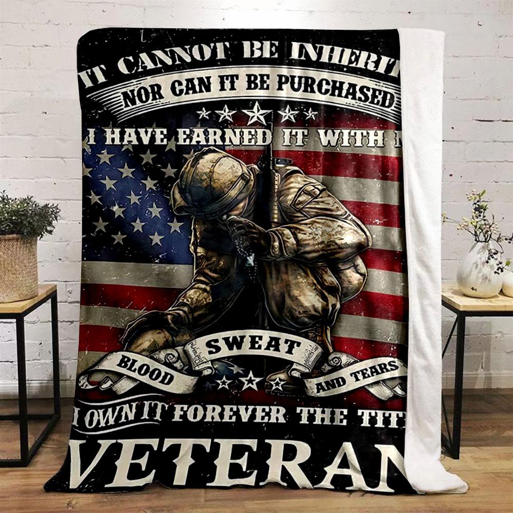 Veteran US Flag Sweat Blood Tears Blanket bedroom Blanket for Livingroom Couch lunch break Soft throw for Friend's festival Gift