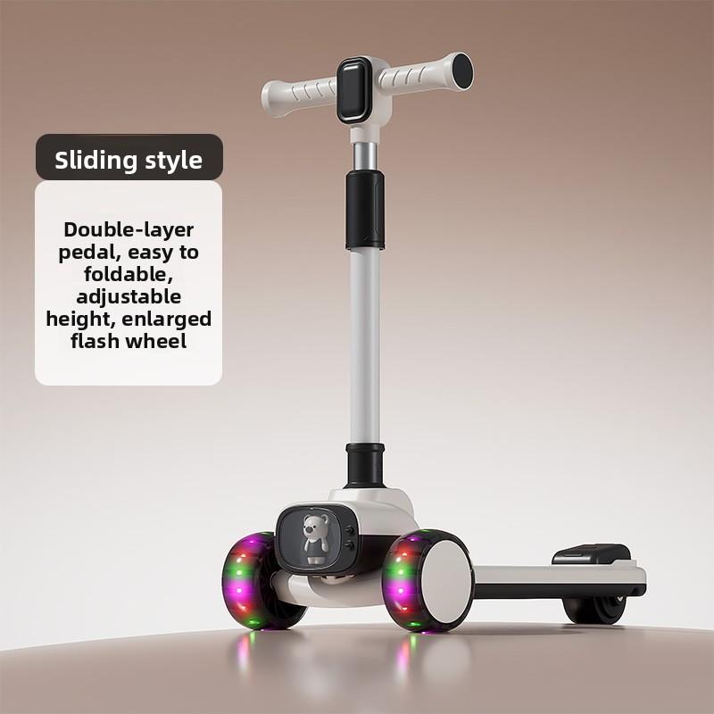 Outdoor New Riding Scooter Big Model Teenage Mobility Scooter Flash Toy Car Folding 2-In-1 Multi-Function Pedal Scooter Folding