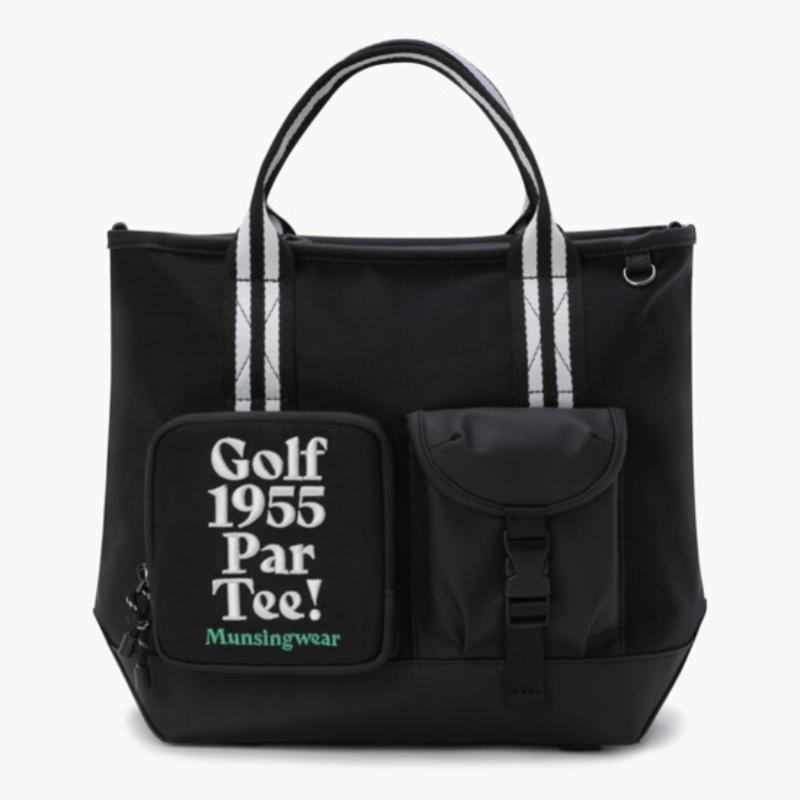 MunSingwear Women S Double Pocket Tote Bag Black Mr122lbg12